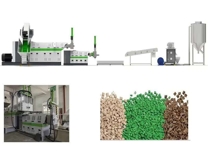 Macchina per la pellettizzazione della plastica per il riciclaggio del film